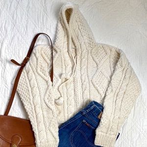Wool zip up knit sweater